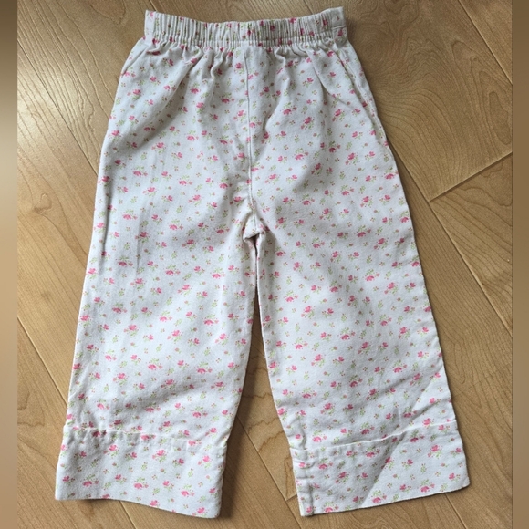 Vintage Y2K Disney white/pink dainty floral wide leg cropped pants - Picture 4 of 7